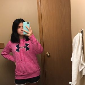 pink under armor hoodie